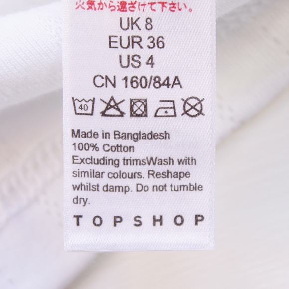 TOPSHOP Ribbed Long Sleeve Pointelle Crop Top - Picture 6 of 6